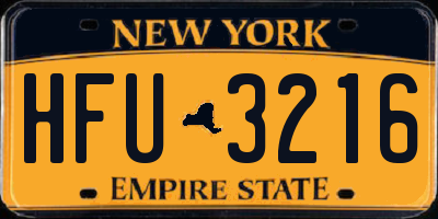 NY license plate HFU3216