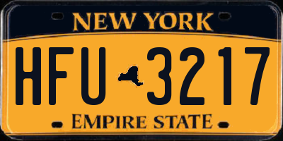 NY license plate HFU3217