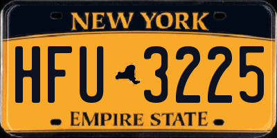 NY license plate HFU3225