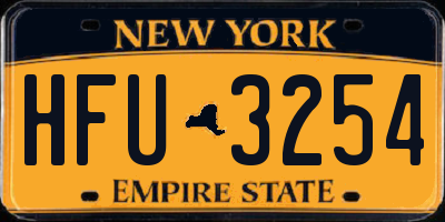 NY license plate HFU3254
