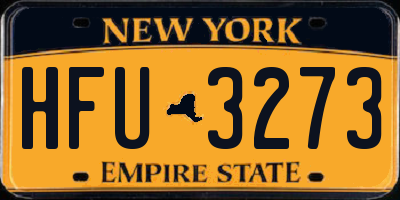 NY license plate HFU3273