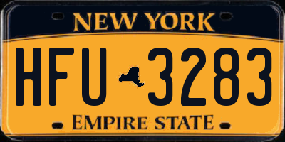 NY license plate HFU3283