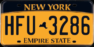 NY license plate HFU3286