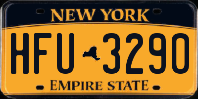 NY license plate HFU3290