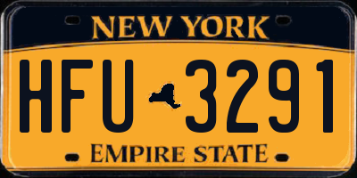NY license plate HFU3291
