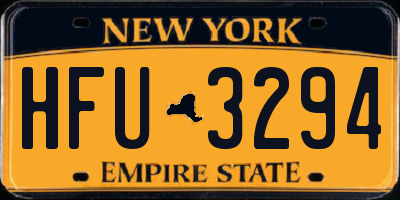 NY license plate HFU3294