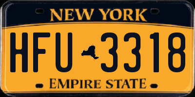 NY license plate HFU3318
