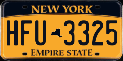 NY license plate HFU3325
