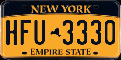 NY license plate HFU3330