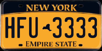 NY license plate HFU3333