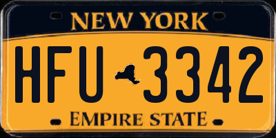 NY license plate HFU3342