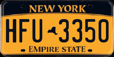 NY license plate HFU3350