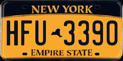 NY license plate HFU3390