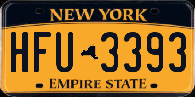 NY license plate HFU3393