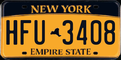 NY license plate HFU3408