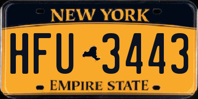 NY license plate HFU3443