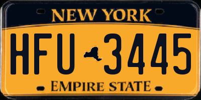 NY license plate HFU3445