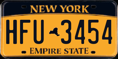 NY license plate HFU3454