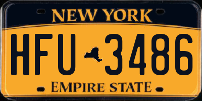 NY license plate HFU3486