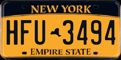 NY license plate HFU3494
