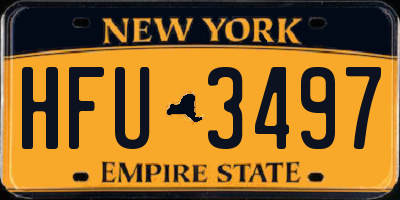 NY license plate HFU3497
