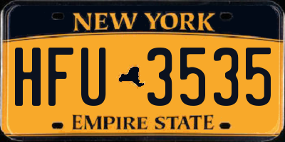 NY license plate HFU3535