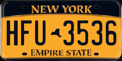 NY license plate HFU3536