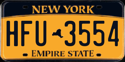 NY license plate HFU3554