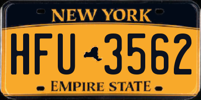 NY license plate HFU3562