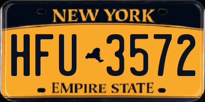 NY license plate HFU3572