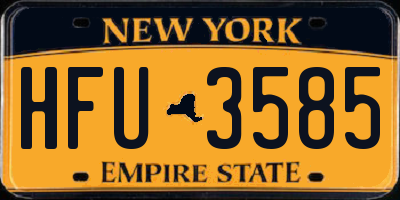 NY license plate HFU3585