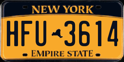 NY license plate HFU3614