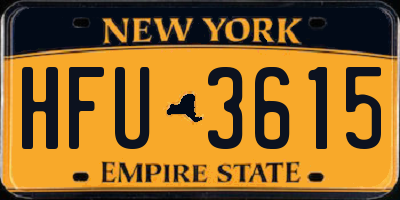 NY license plate HFU3615