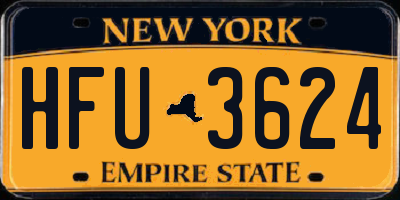 NY license plate HFU3624