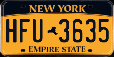 NY license plate HFU3635