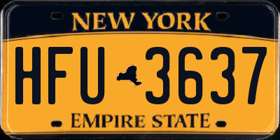 NY license plate HFU3637