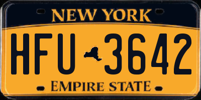 NY license plate HFU3642