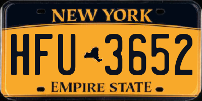 NY license plate HFU3652
