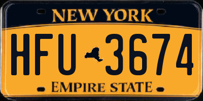 NY license plate HFU3674