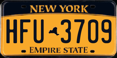 NY license plate HFU3709