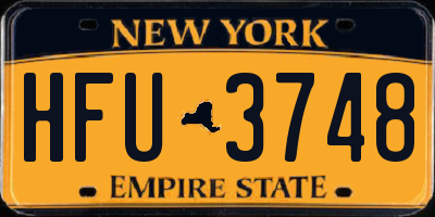 NY license plate HFU3748