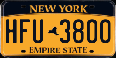 NY license plate HFU3800
