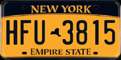 NY license plate HFU3815