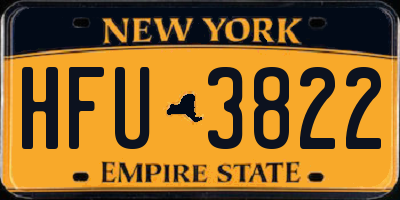 NY license plate HFU3822