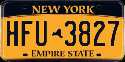 NY license plate HFU3827