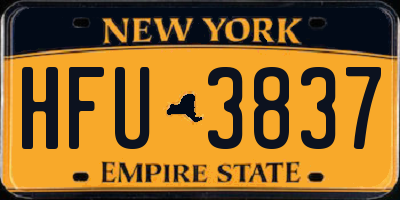 NY license plate HFU3837