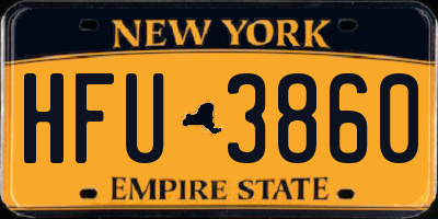 NY license plate HFU3860