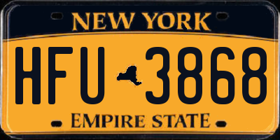 NY license plate HFU3868