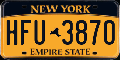 NY license plate HFU3870