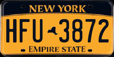 NY license plate HFU3872